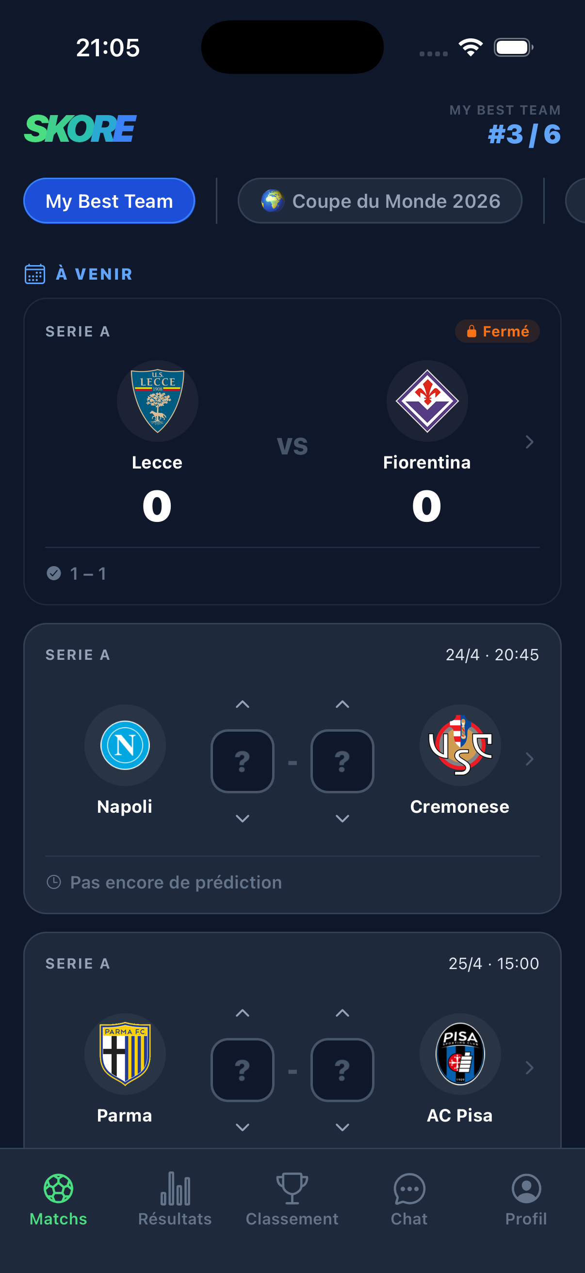 Matchs